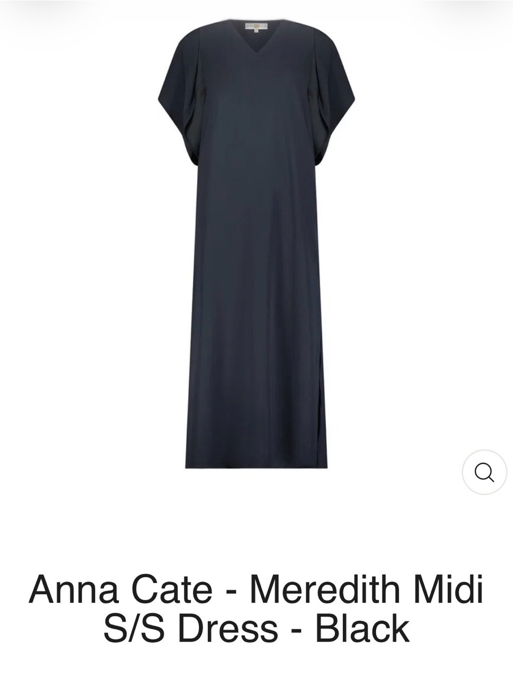 Anna Cate Meredith V-Neck Midi Dress in Black